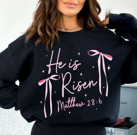 He Is Risen Black Crewneck