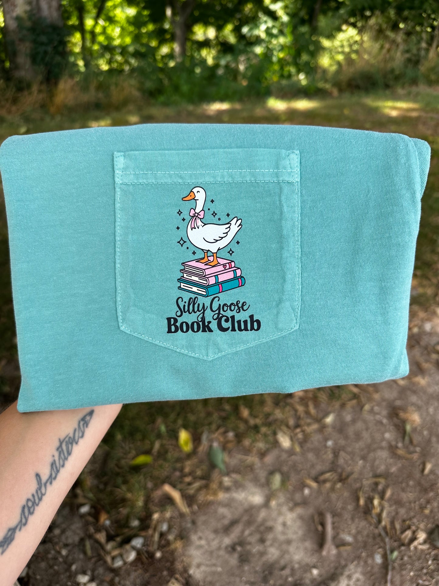 Silly Goose Book Club Pocket Tee
