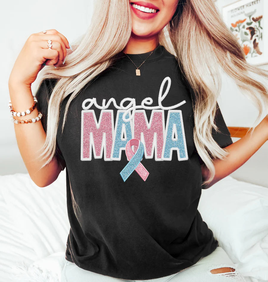 Angel Mama Black Tee