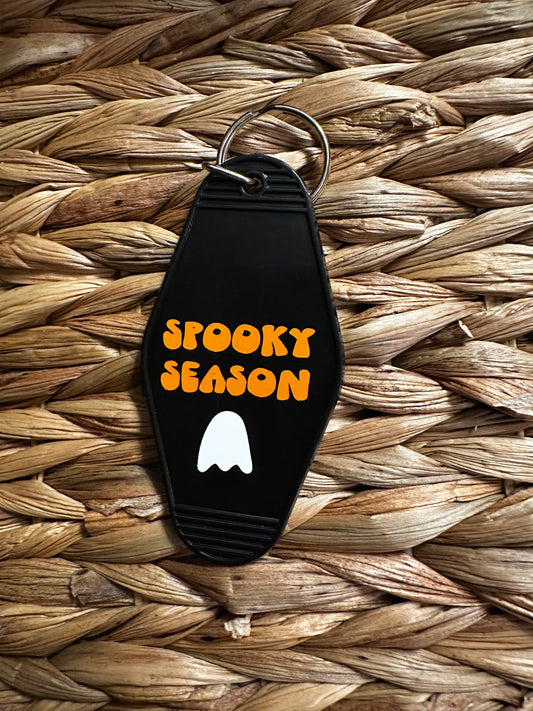 Spooky Season Black Motel Keychain
