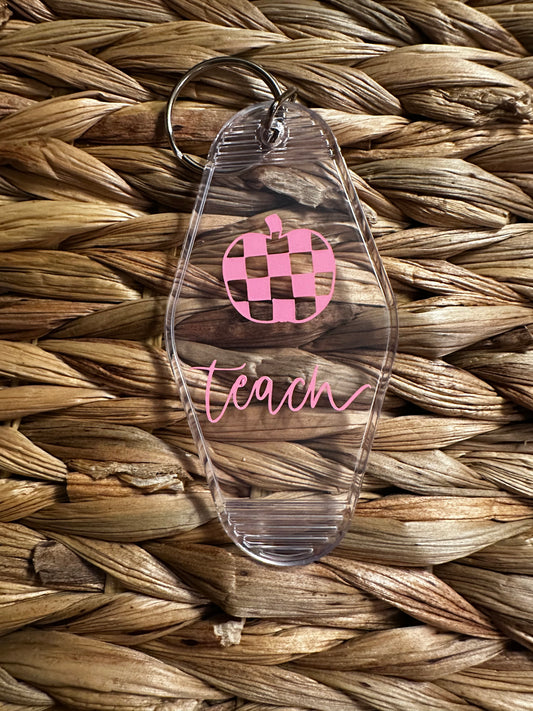 Teach Clear Motel Keychain