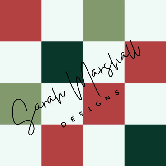 Red & Two Tone Green Checkered Seamless File