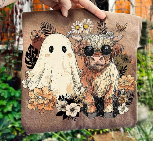 Highland Cow & Ghost Tee