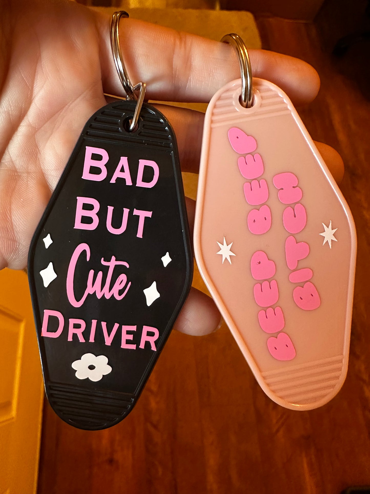 Bad But Cute Driver Motel Keychain