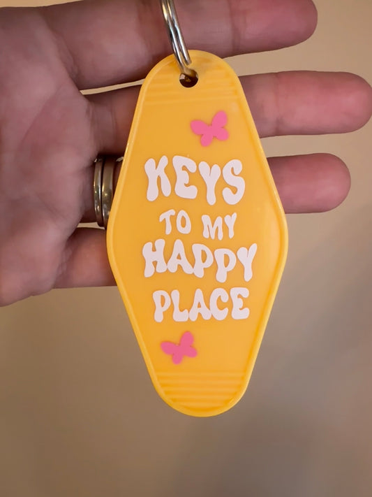 Keys To My Happy Place Motel Keychain