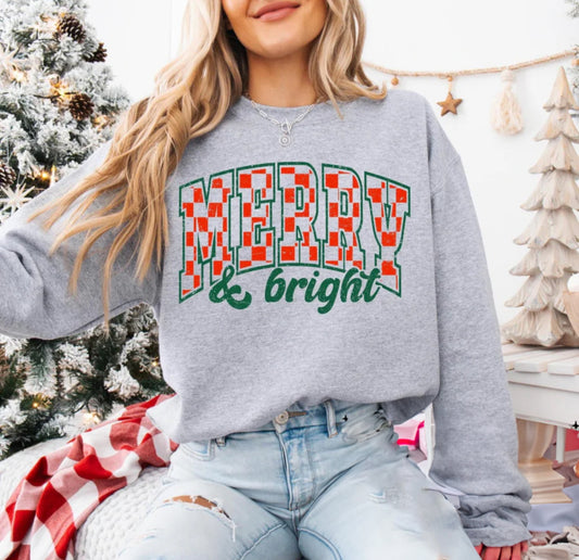 RTS Small Grey Crewneck Merry & Bright