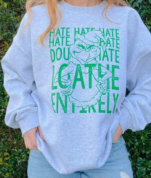 RTS 2X Hate Hate Hate Grey Crewneck