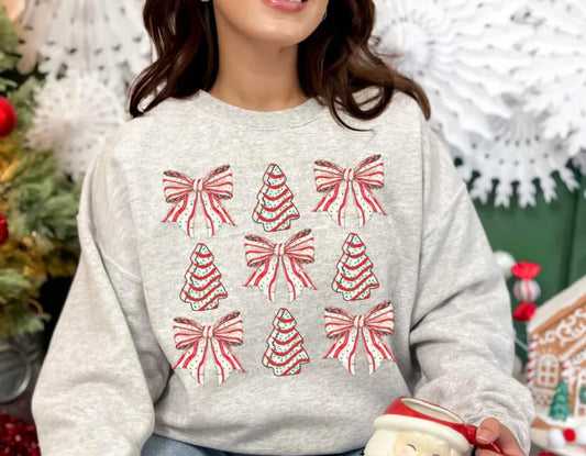 RTS Medium Grey Crewneck Christmas Tree Cakes