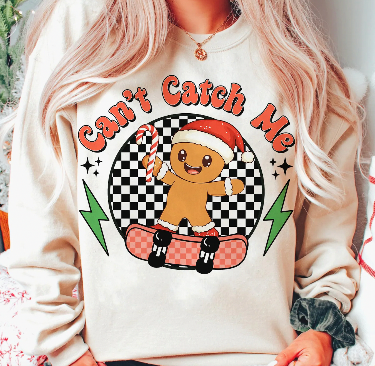 Can't Catch Me Gingerbread Kids Tee