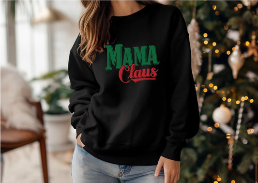 RTS Large Mama Claus Black Crewneck