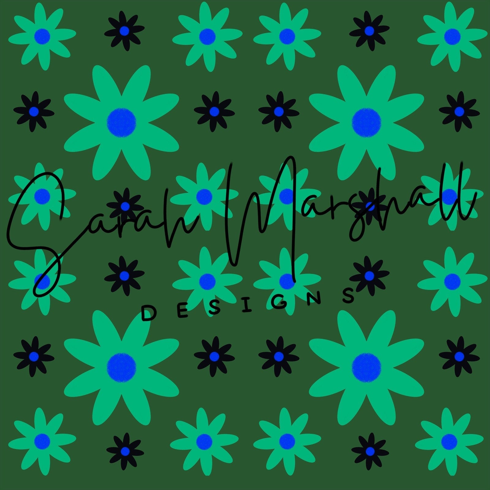 Green & Blue Floral Seamless File