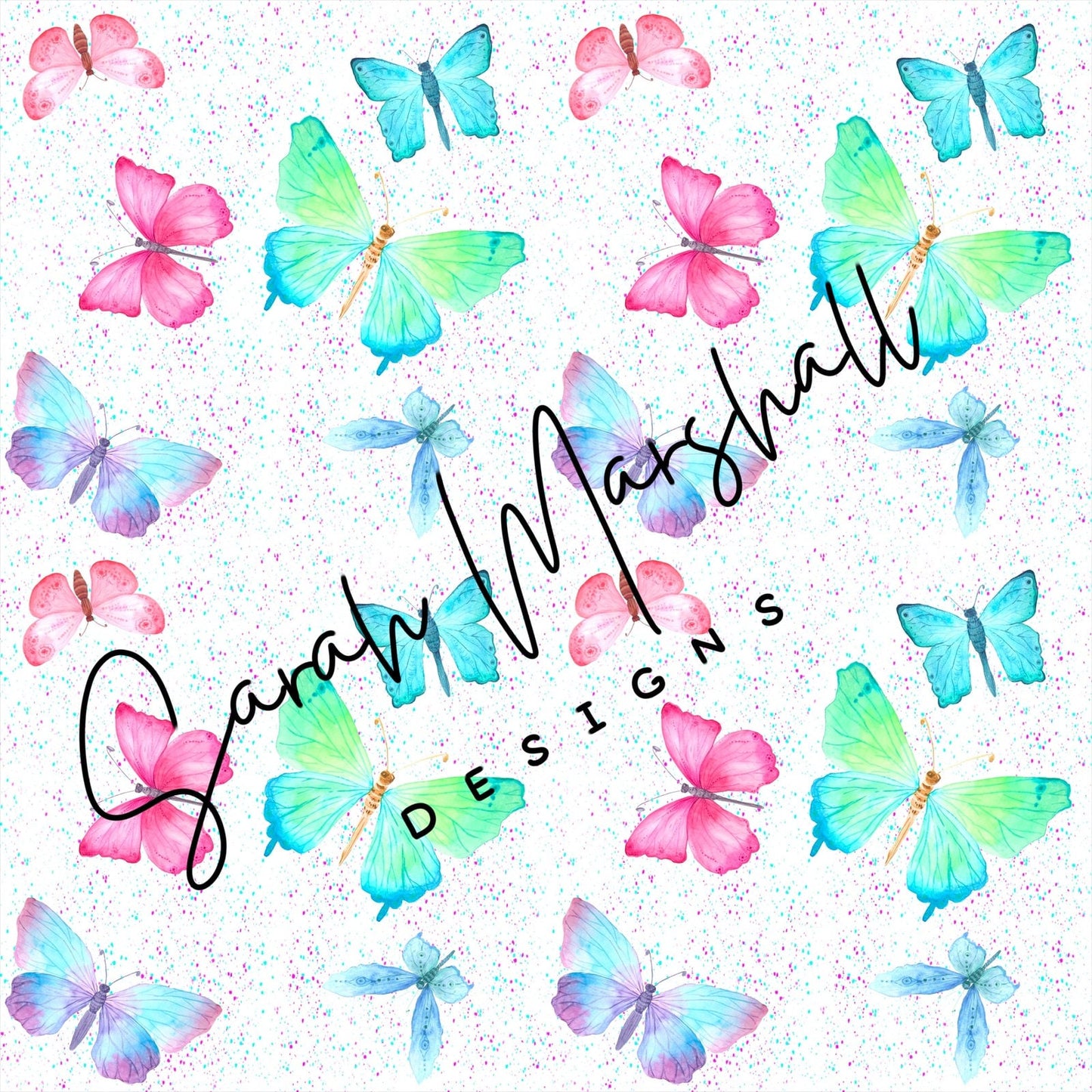 Multicolored Butterflies Seamless File