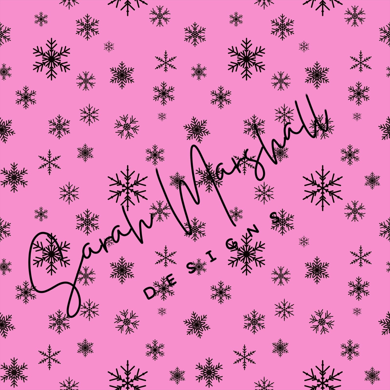 Pink & Black Snowflakes Seamless File