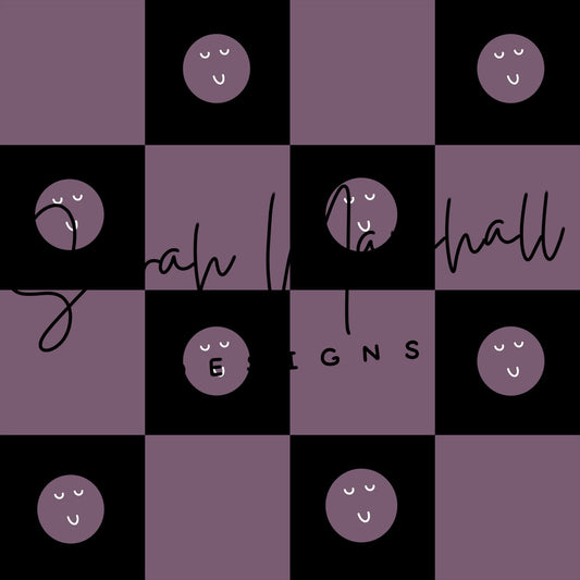 Purple & Black Smiley Checkered Seamless File