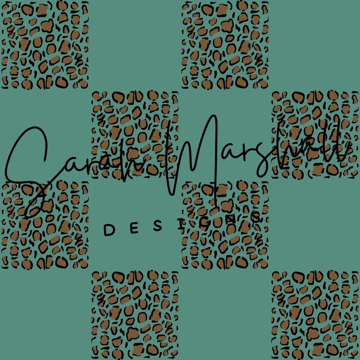 Leopard & Teal Checkered Seamless File