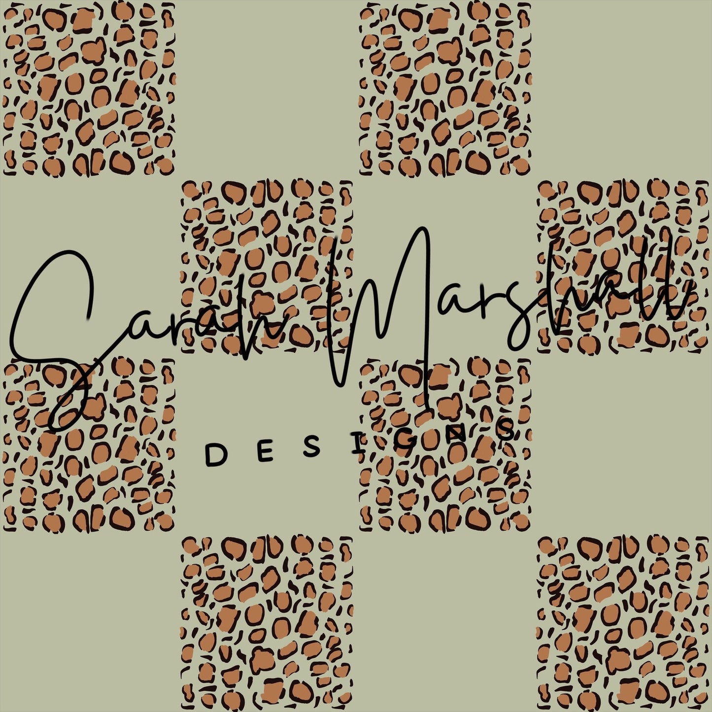 Moss Green & Leopard Checkered Seamless File