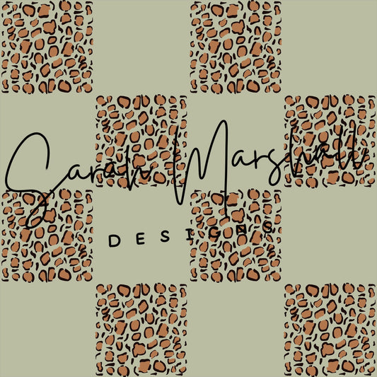 Moss Green & Leopard Checkered Seamless File