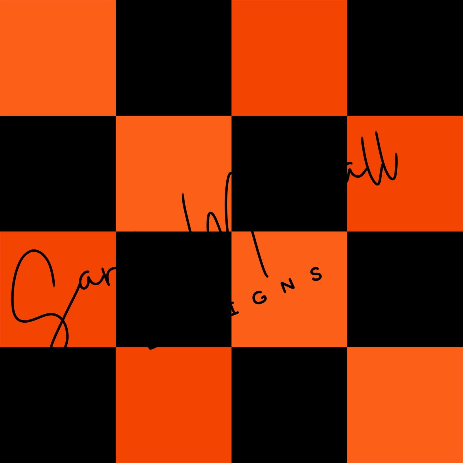 Two Tone Orange & Black Checkers Seamless File