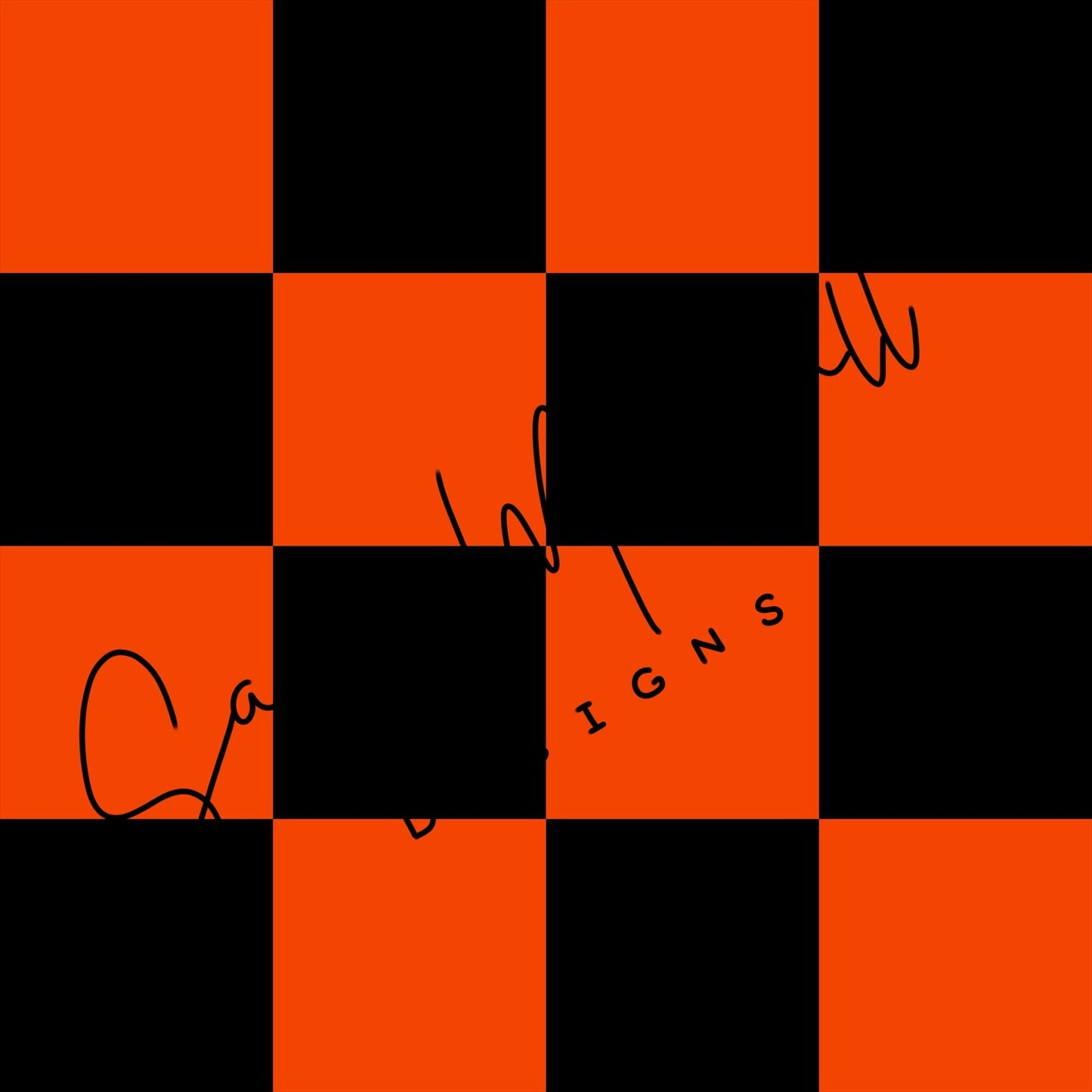 Orange & Black Checkers Seamless File