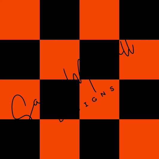 Orange & Black Checkers Seamless File