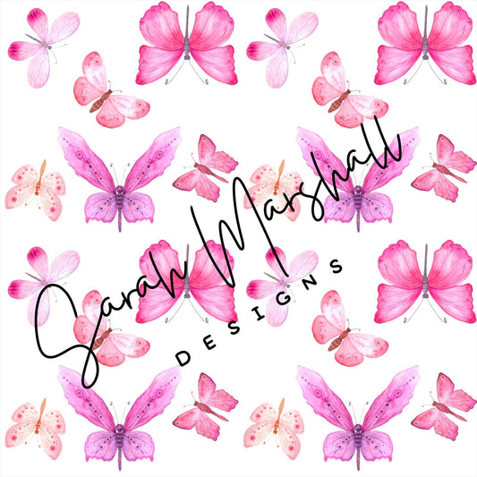 Pink Butterflies Seamless File