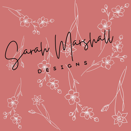 March Birth Month Flowers Seamless File