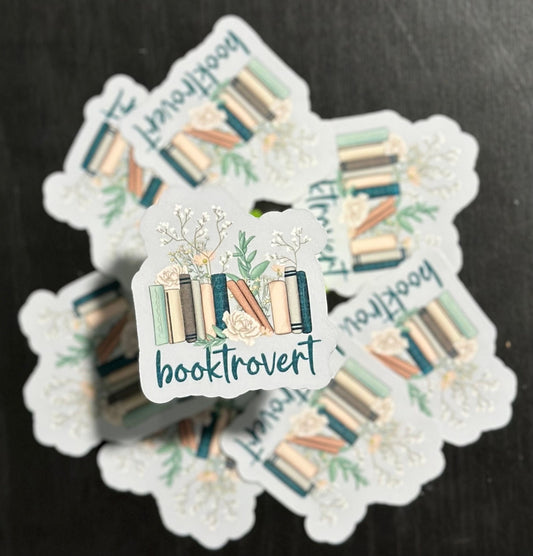 Booktrovert Sticker, Book Lover, Books, Water Resistant, Laminated, Scratch Proof