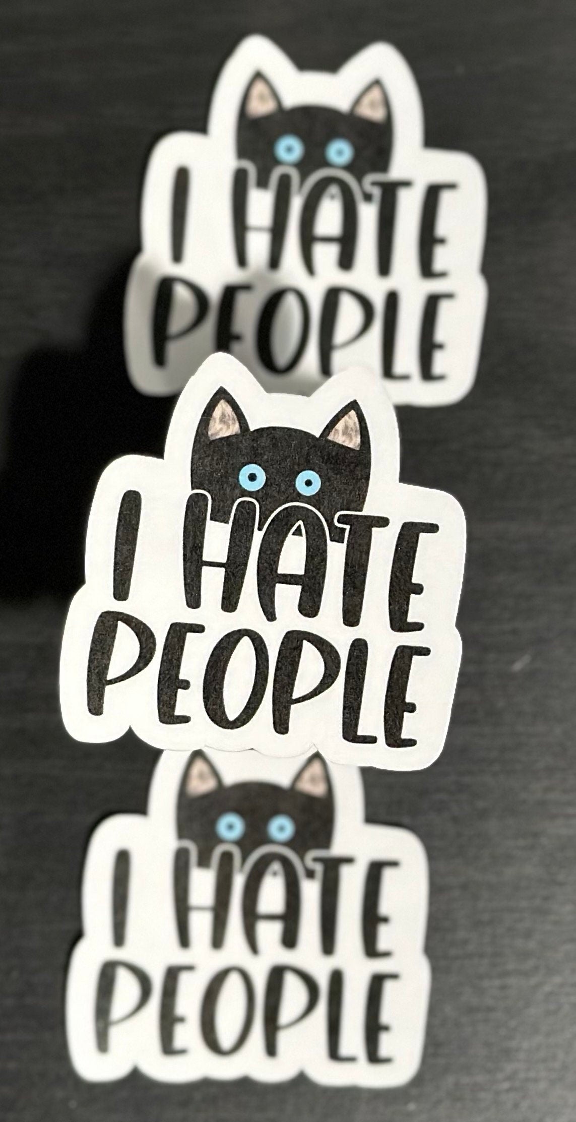 I Hate People Sticker, Sarcastic Cat, Cat Stickers, Sarcastic Stickers, Laminate, Water Resistant, Laminated, Scratch Proof