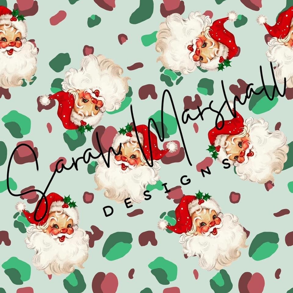 Vintage Santa Christmas Leopard Seamless File