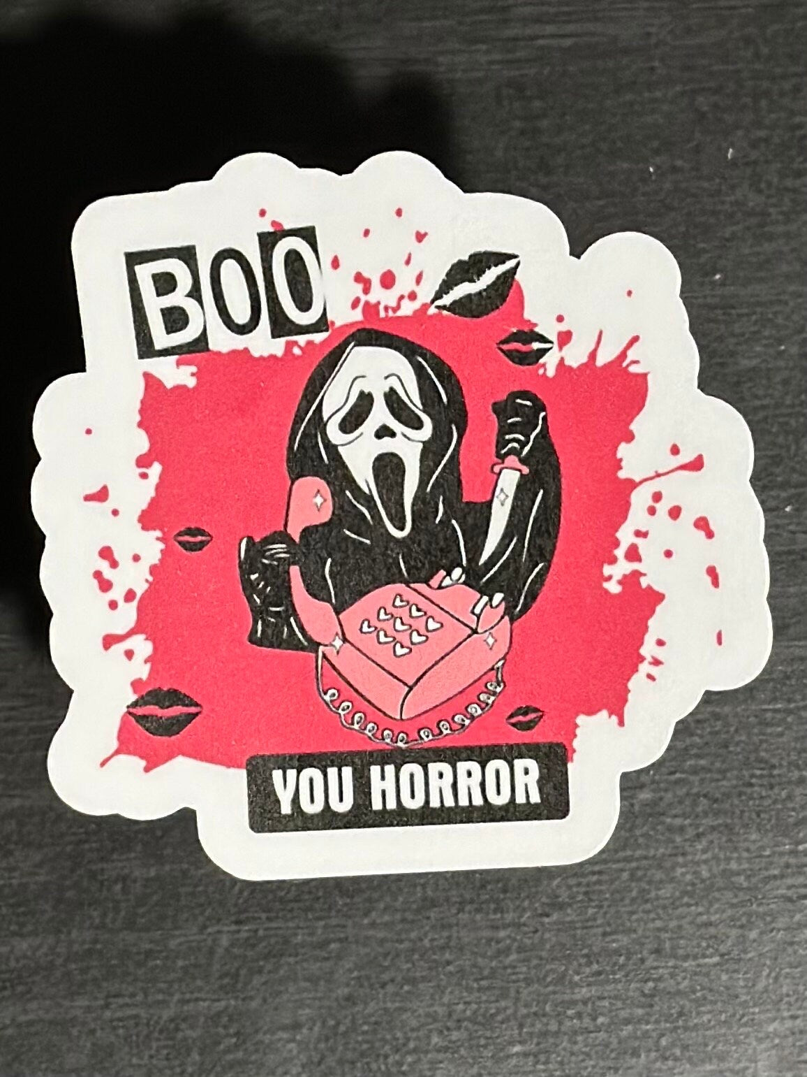 Boo You Horor Ghost Face Sticker, Mean Girls, Scream, Halloween, Laminate, Water Resistant, Laminated, Scratch Proof