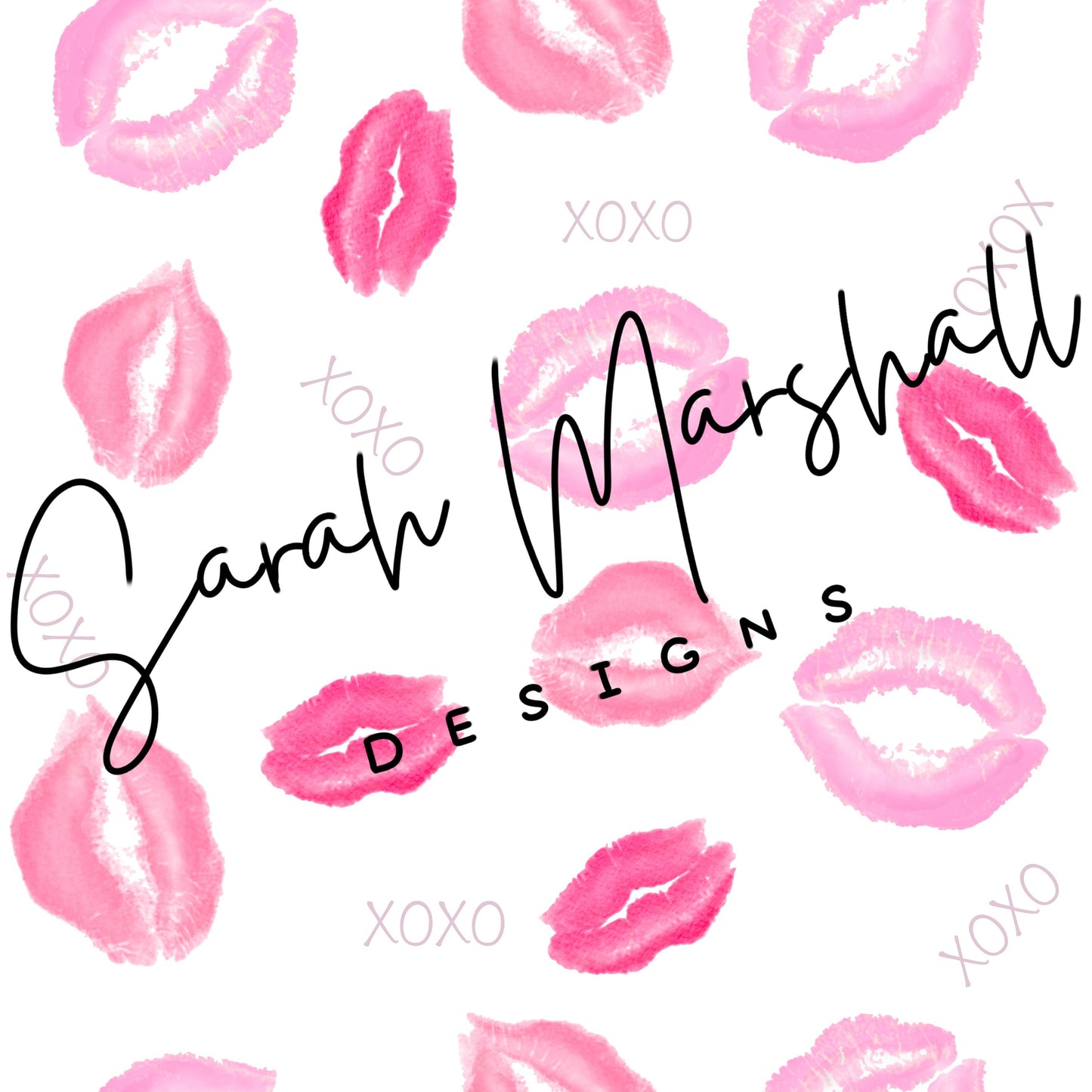 Pink Lips XOXO Valentine’s Day Seamless File